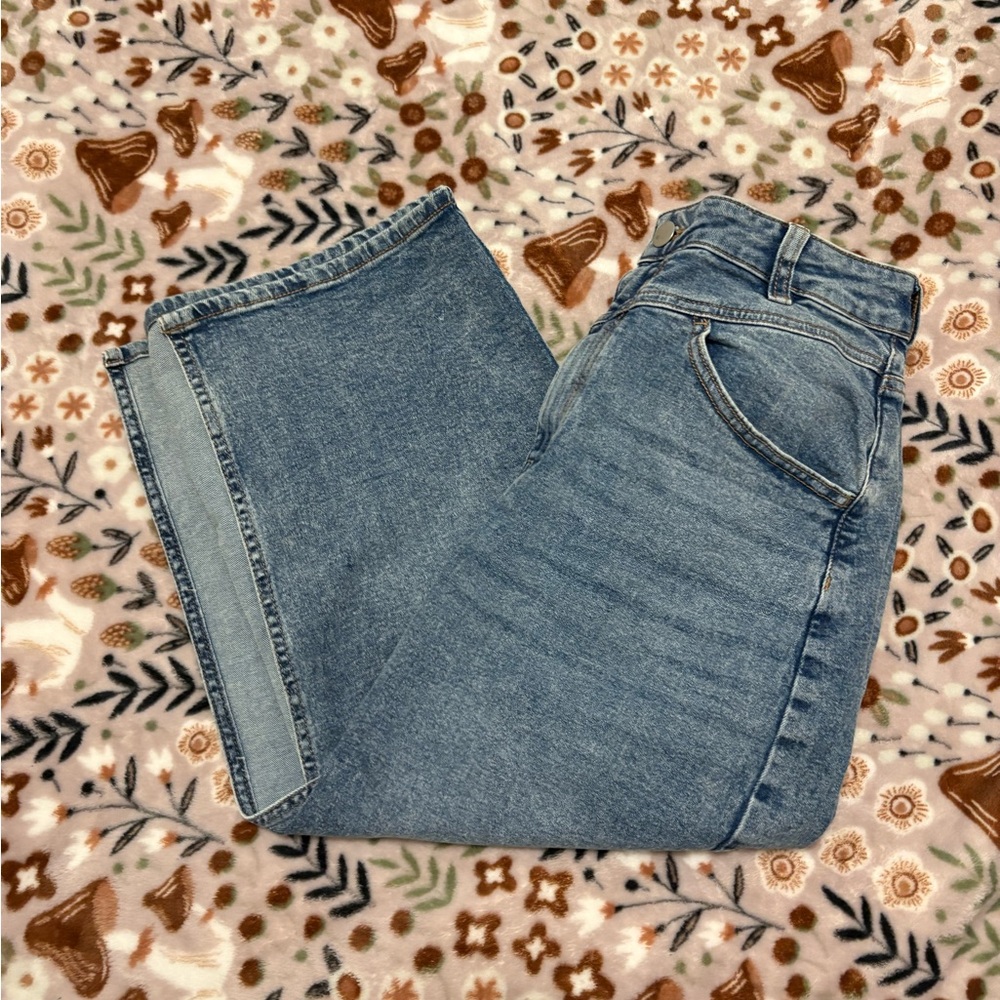 Blue Denim Skirt with Front Slit - Picture 2 of 2